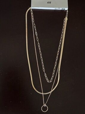H&M Layered Gold-Tone Mixed Chain Necklace